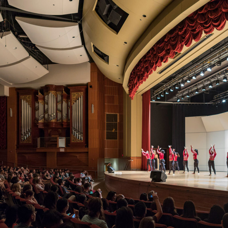 Cox Auditorium during dance competition